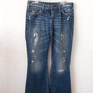 Silver Aiko Distressed Jeans, 32